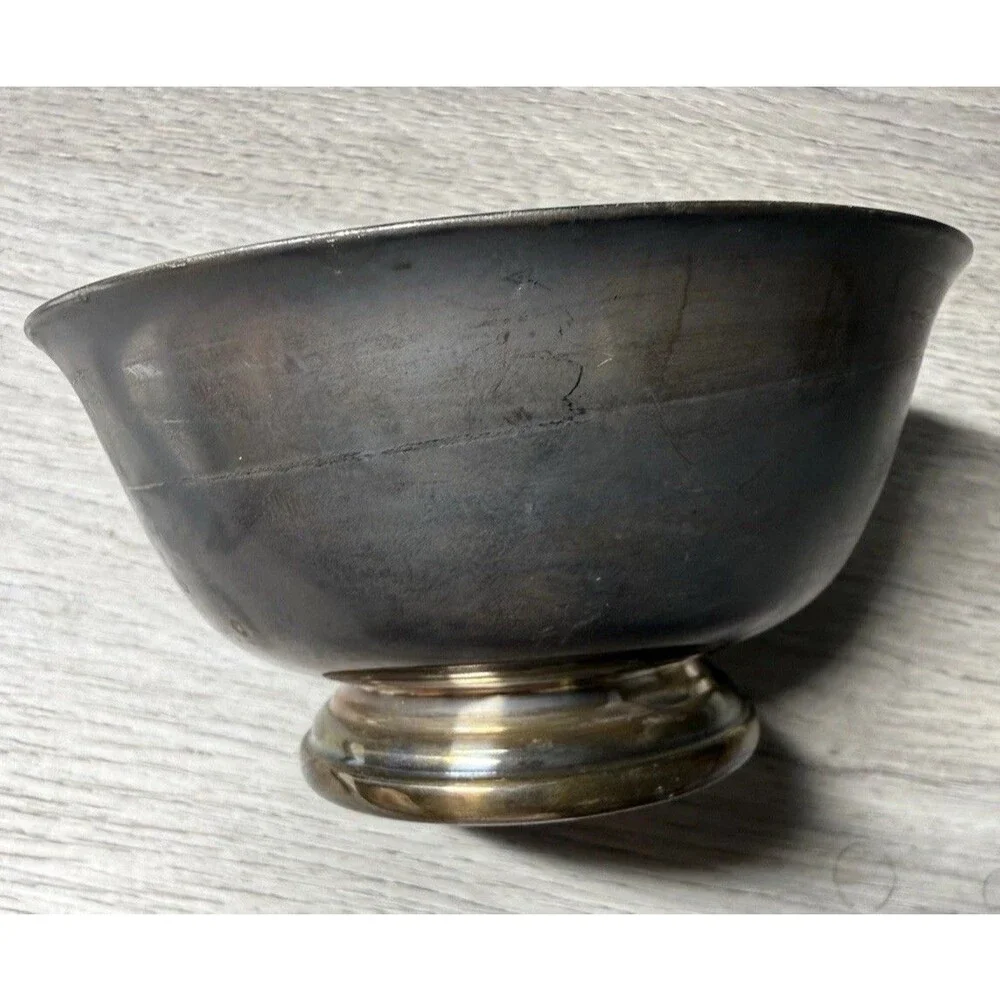 VINTAGE GORHAM Silver Plated Bowl YC 795 Paul Revere Style Silver 4.5